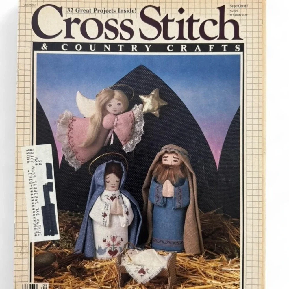 Vintage Cross Stitch‎ & Country Crafts 100+ project pattern magazine 4 pc. lot